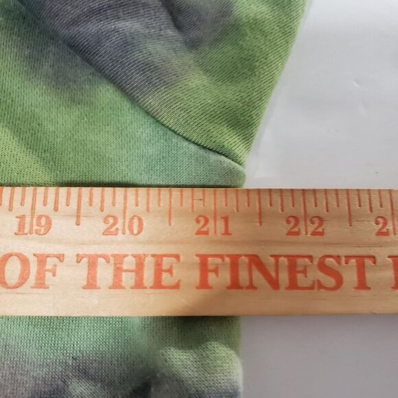 Kleep Reflective Caution Fleece Hoodie Green Tie Dye Pullover Mens Medium - Picture 10 of 11